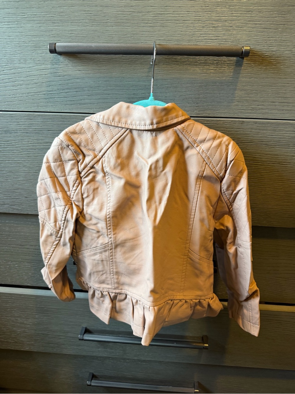 Urban Republic Blush Pink faux leather moto jacket featuring a quilted design - Picture 7 of 7